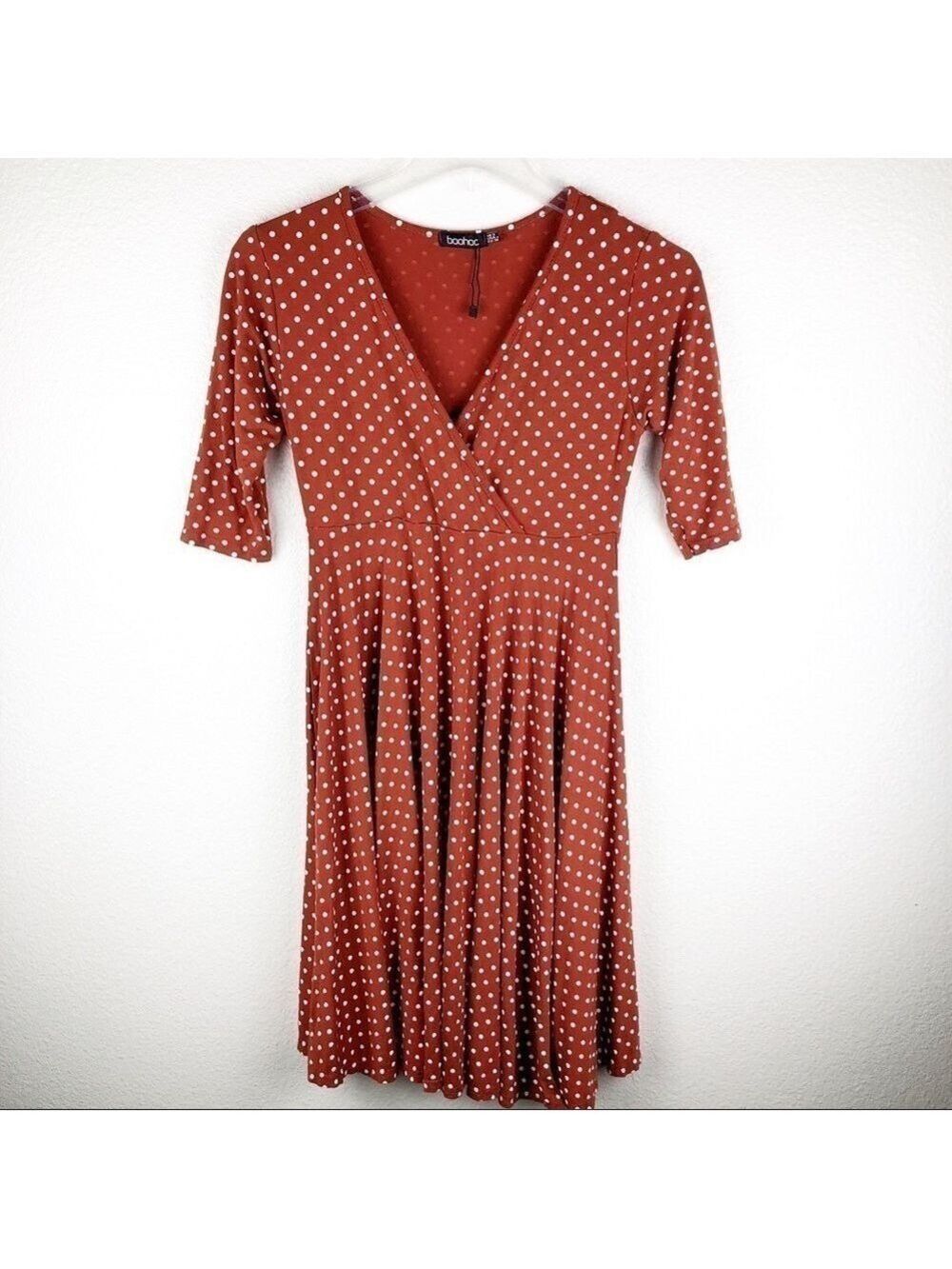Women’s Boohoo Polka Dots Dress Size 4 Small - Picture 2 of 7